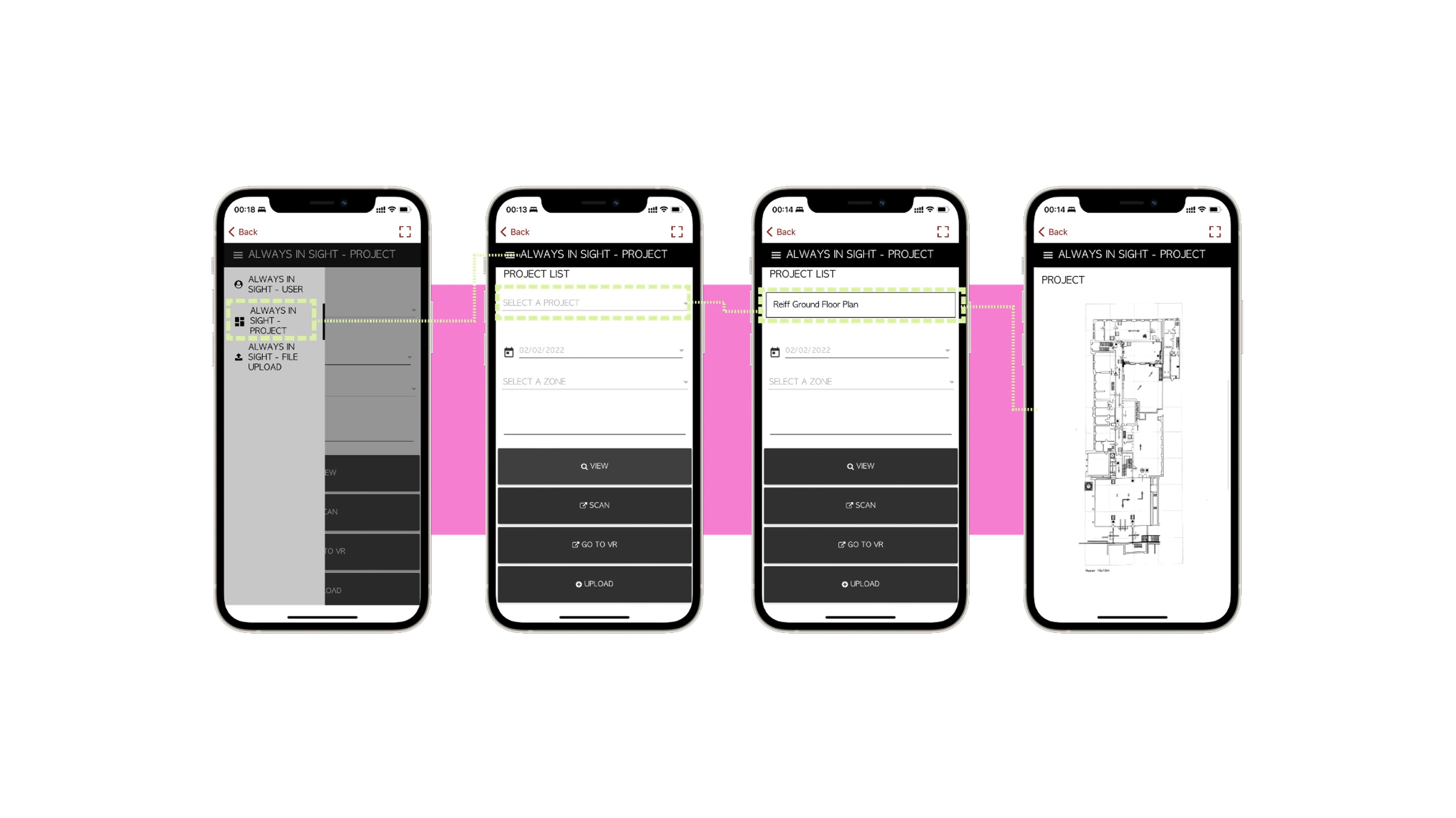 Single project view in the Always in Sight app