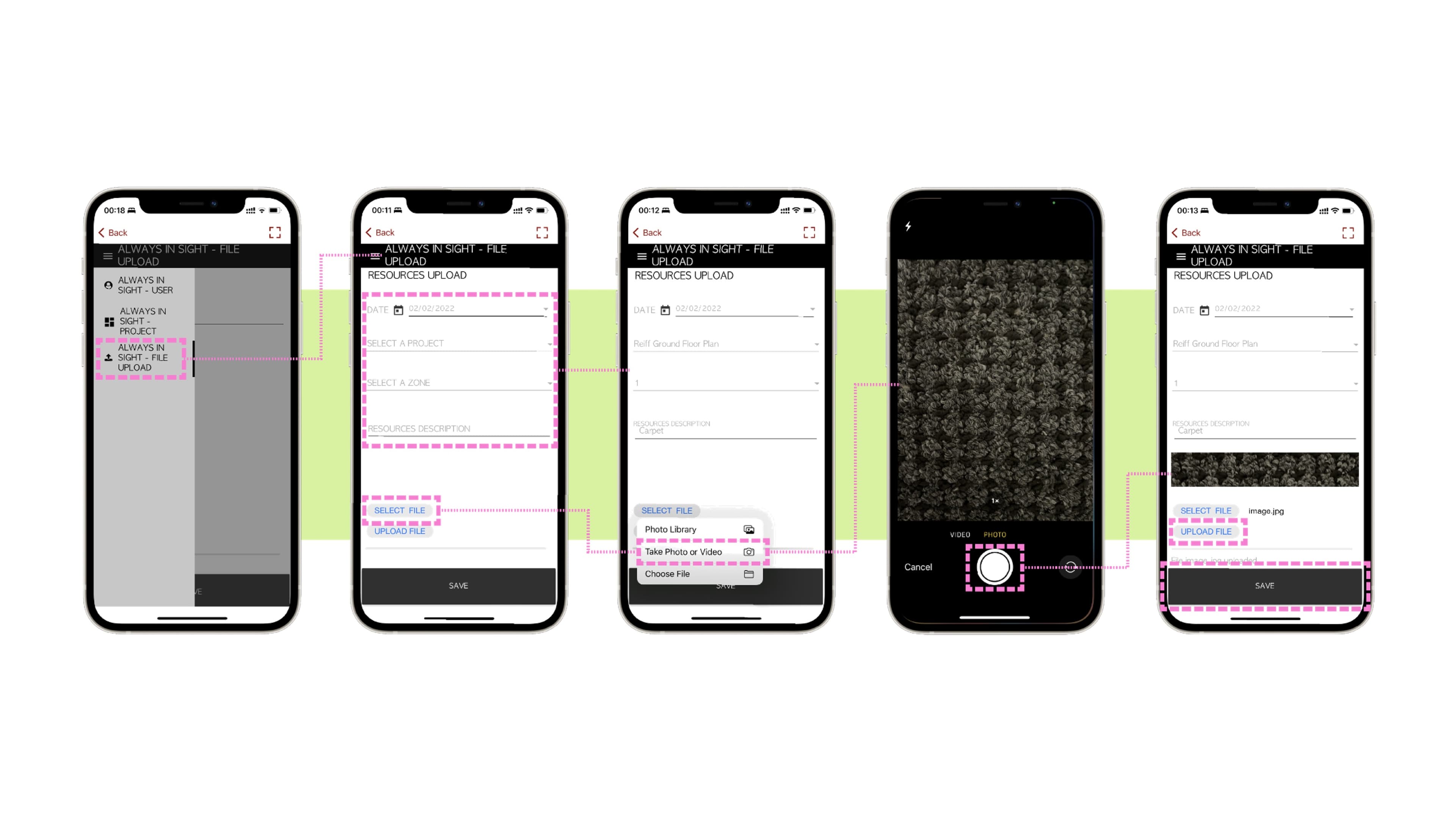 Uploading and placing construction records inside a project