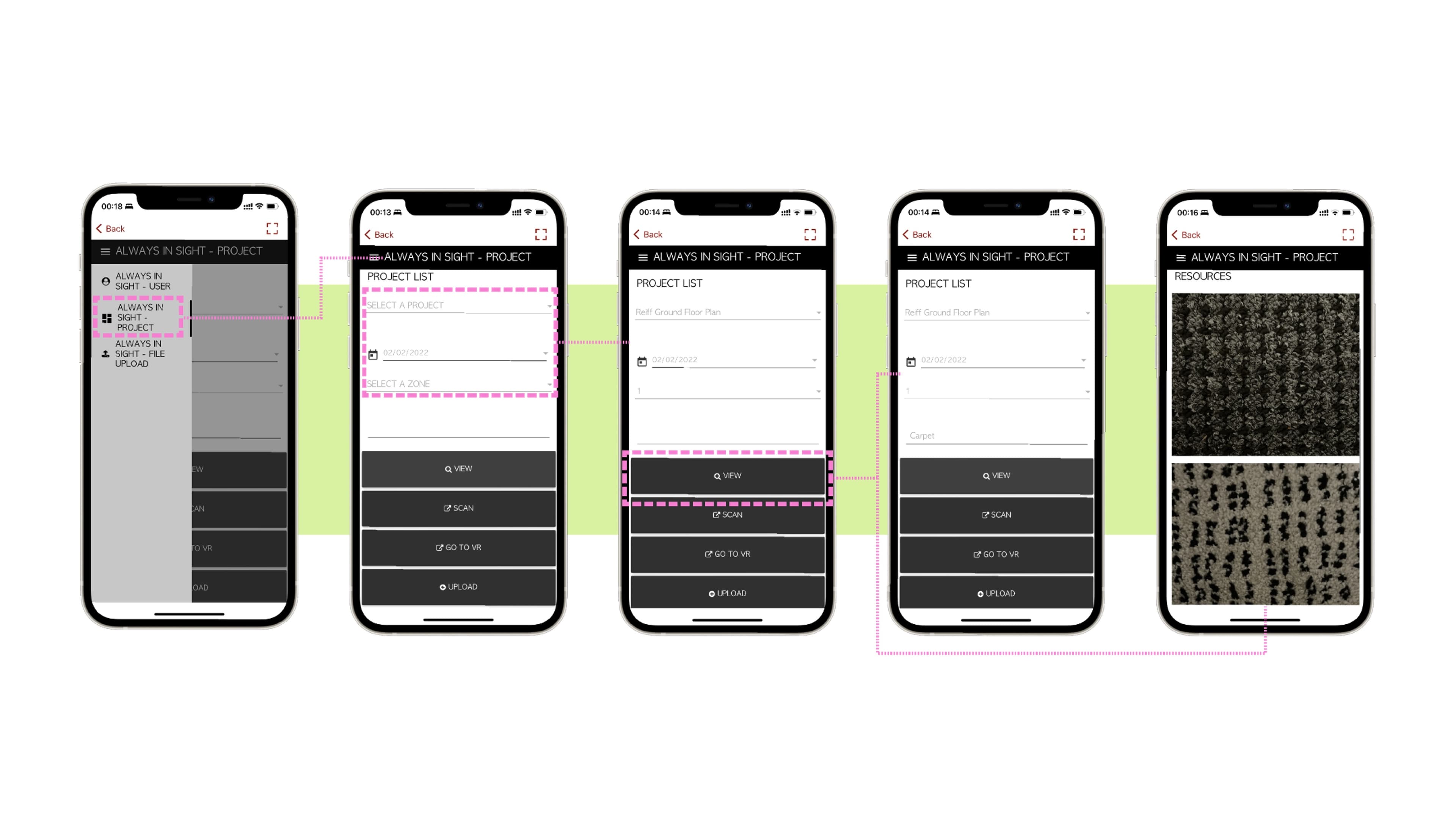 Reviewing uploaded project records in the app