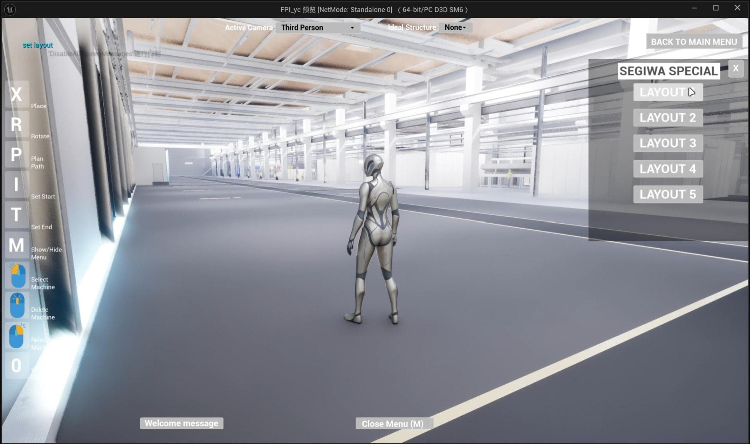 Factory Layout Simulator: A second review view for layout validation and spatial readability.