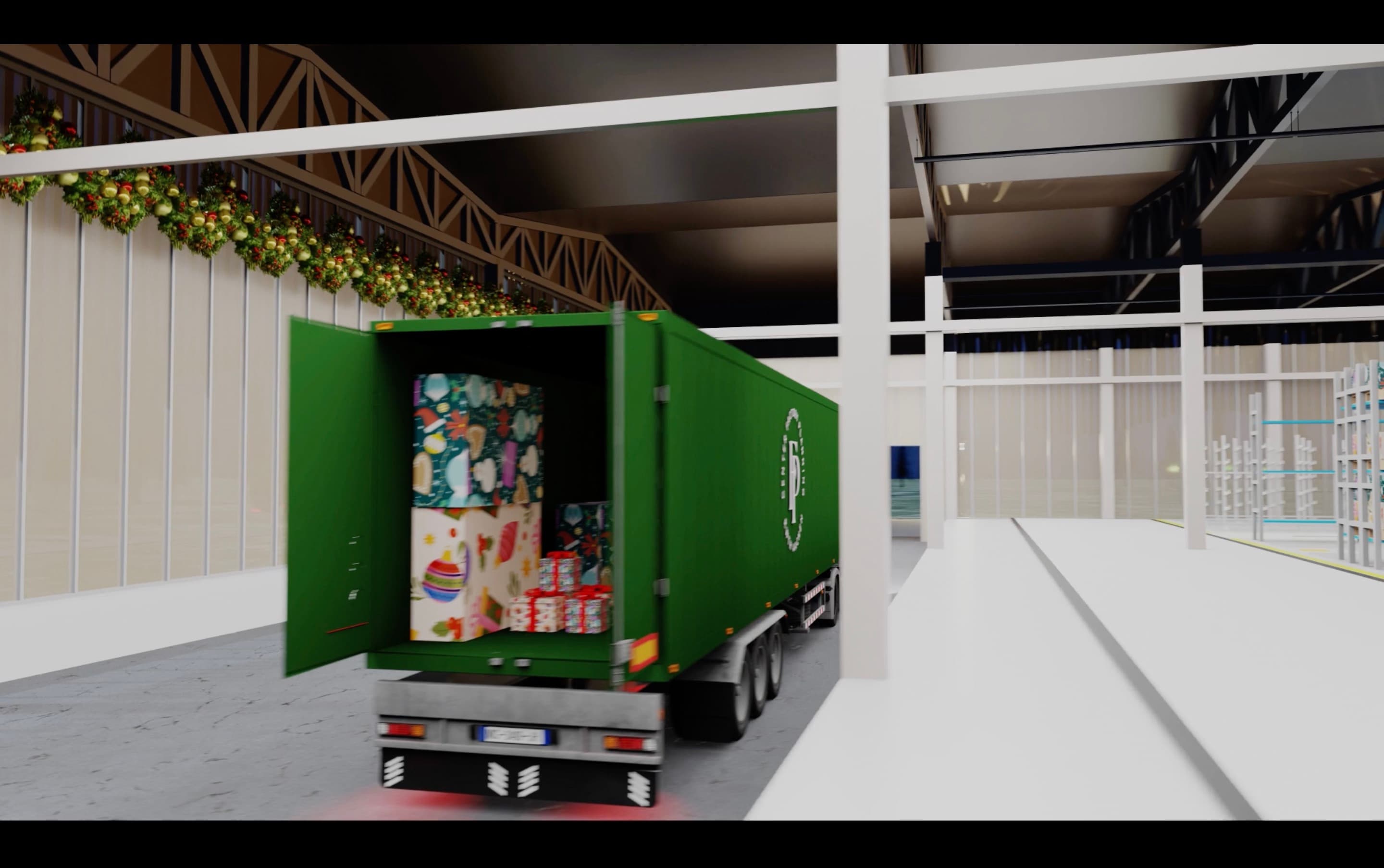 Industrial festive greeting animation video