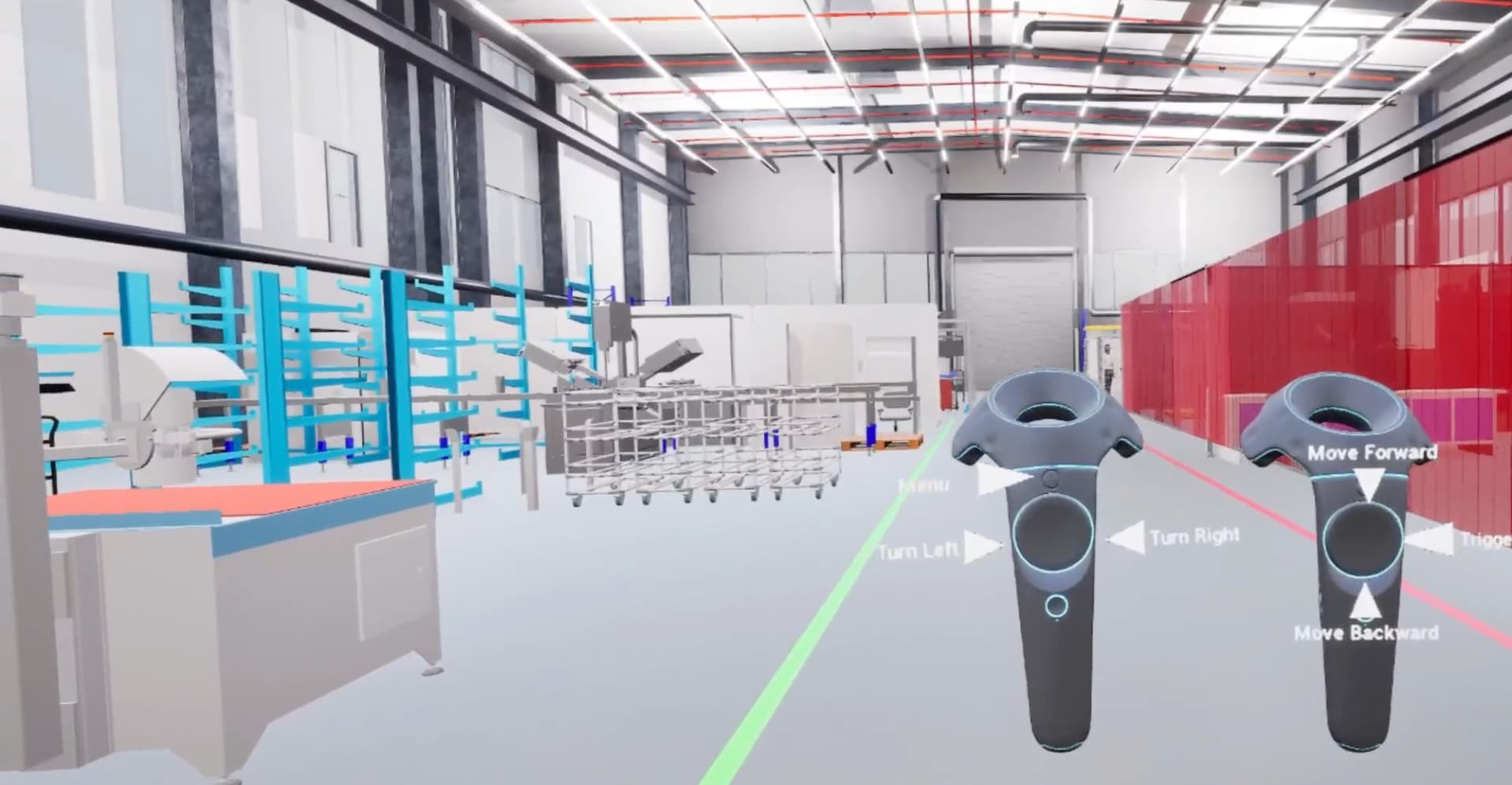 Controller and joystick guidance inside the VR walkthrough